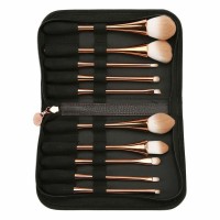 10 PCS Small Waist Cosmetic Brush Set Grace Goblet Makeup Brushes Premium Synthetic Hair Makeup Brush Loose Powder Brush Blush Brush Eye Shadow Brush, Gold