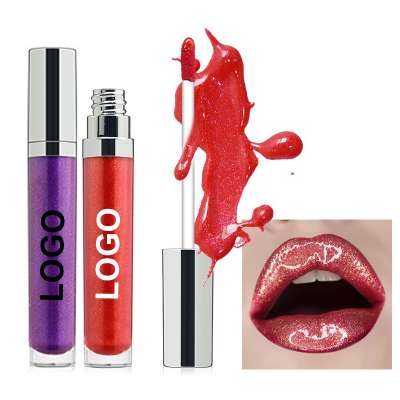 Private Label 26 Colors Shiny Glossy Lipgloss Wholesale Waterproof Glitter Lip Gloss With Brush Applicator