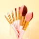 Christmas Promotion Holiday Gift 3 Color Syhthetic Soft Hair Gold Aluminum Ferrule Wooden Handle Makeup Brush Organizer