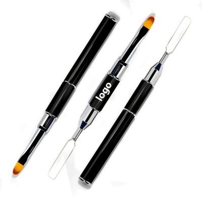 Low MOQ Imprinting Logo Double Head Acrylic Crystal Nail Pen Brush